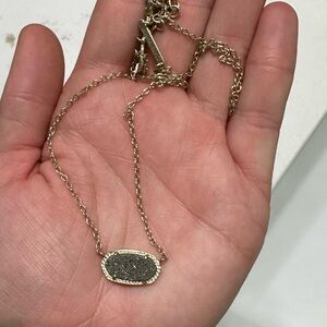 Kendra Scott Elisa Gold Necklace in Platinum Drusy